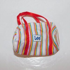 Vintage 1995 Lee jeans Barbie Fashion Set replacement striped duffle Bag